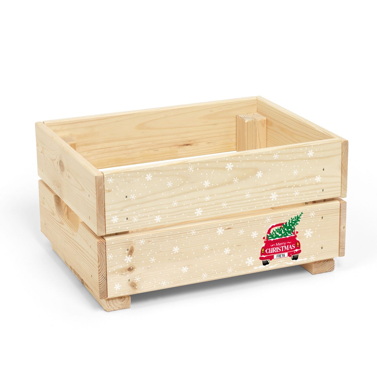 Personalised Driving Home For Christmas Christmas Eve Crate Box Side Angle