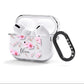 Personalised Dusty Pink Flowers AirPods Clear Case 3rd Gen Side Image