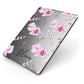 Personalised Dusty Pink Flowers Apple iPad Case on Grey iPad Side View