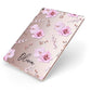 Personalised Dusty Pink Flowers Apple iPad Case on Rose Gold iPad Side View