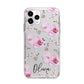 Personalised Dusty Pink Flowers Apple iPhone 11 Pro in Silver with Bumper Case