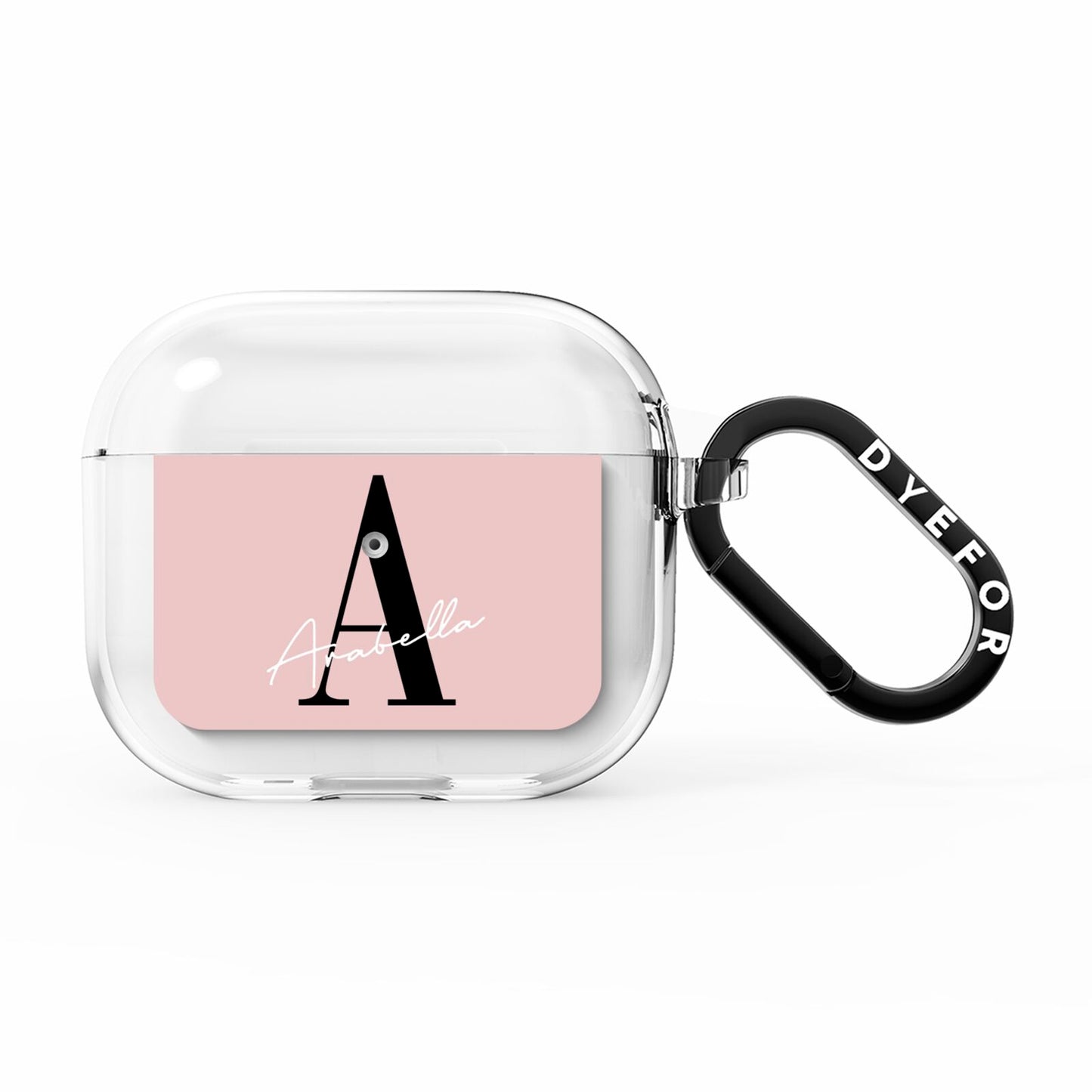 Personalised Dusty Pink Initial AirPods Clear Case 3rd Gen