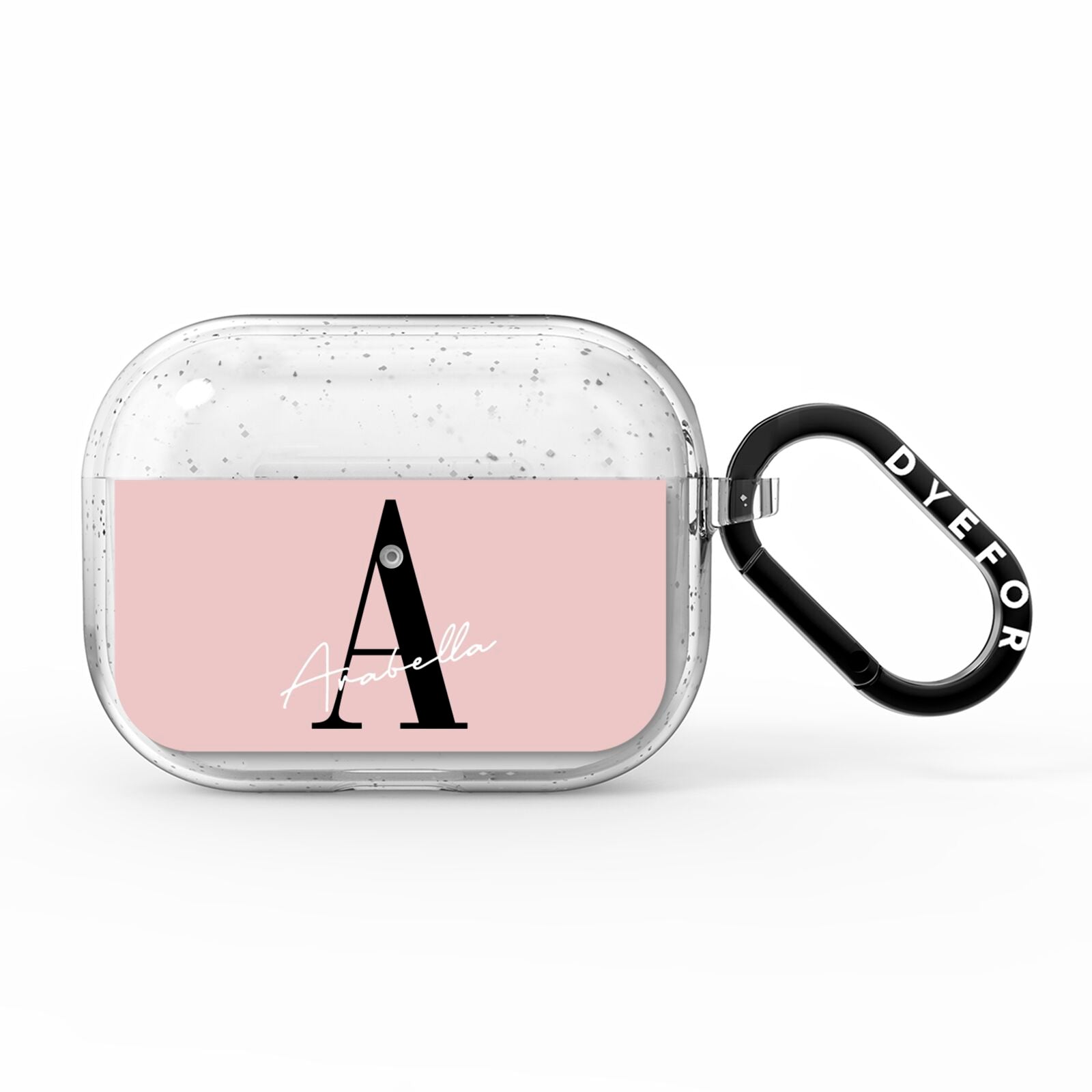 Personalised Dusty Pink Initial AirPods Pro Glitter Case