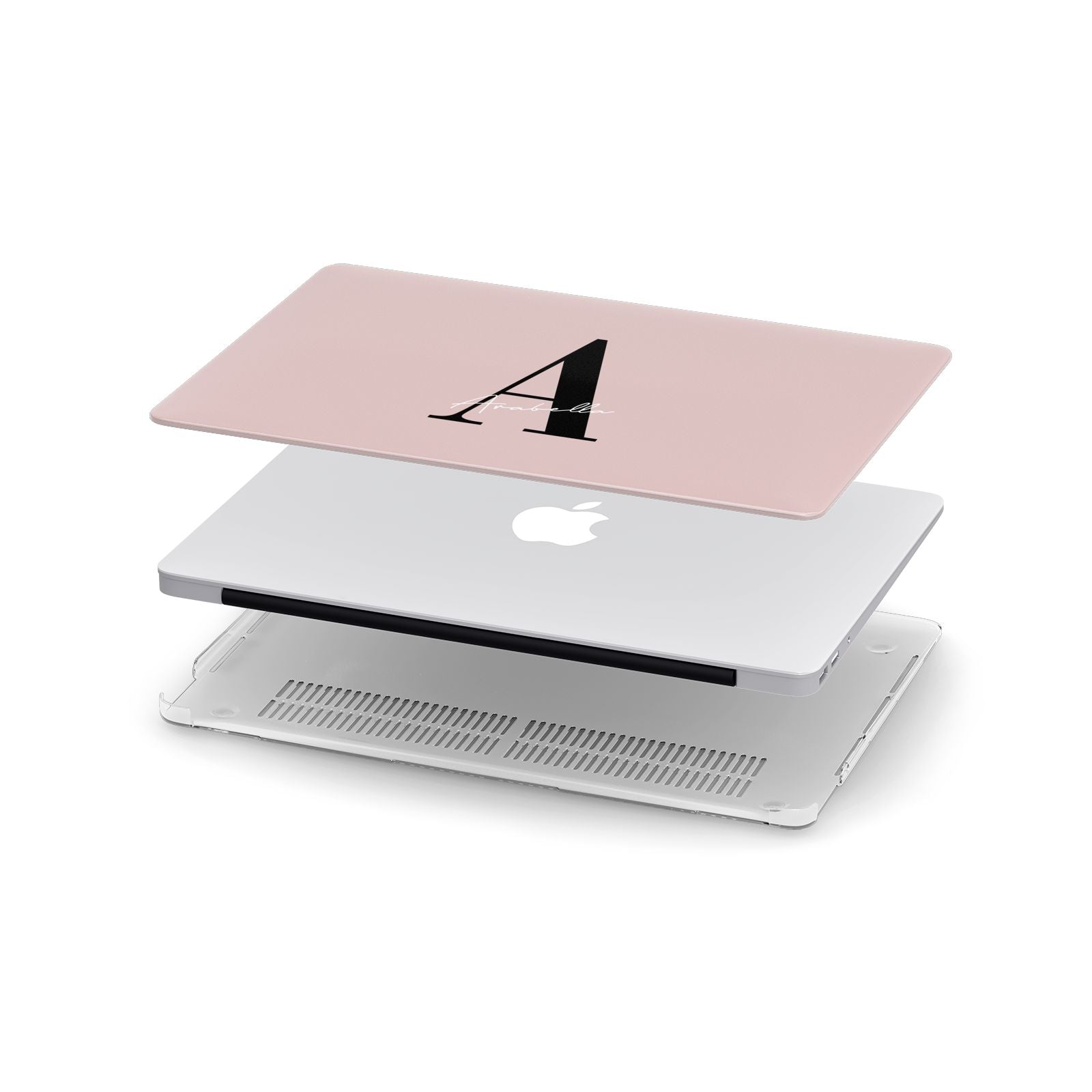 Personalised Dusty Pink Initial Apple MacBook Case in Detail