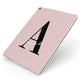 Personalised Dusty Pink Initial Apple iPad Case on Silver iPad Side View
