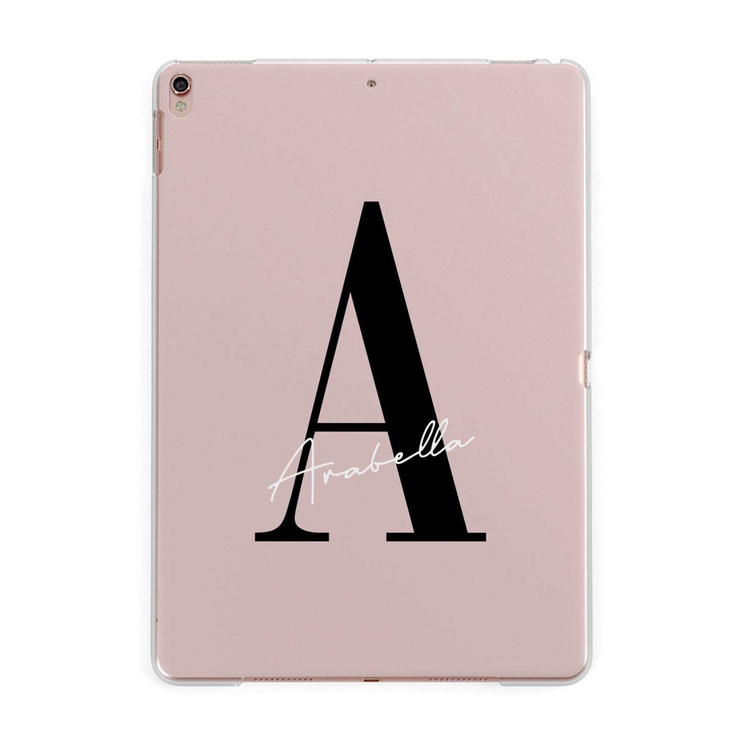 Personalised Dusty Pink Initial Apple iPad Rose Gold Case