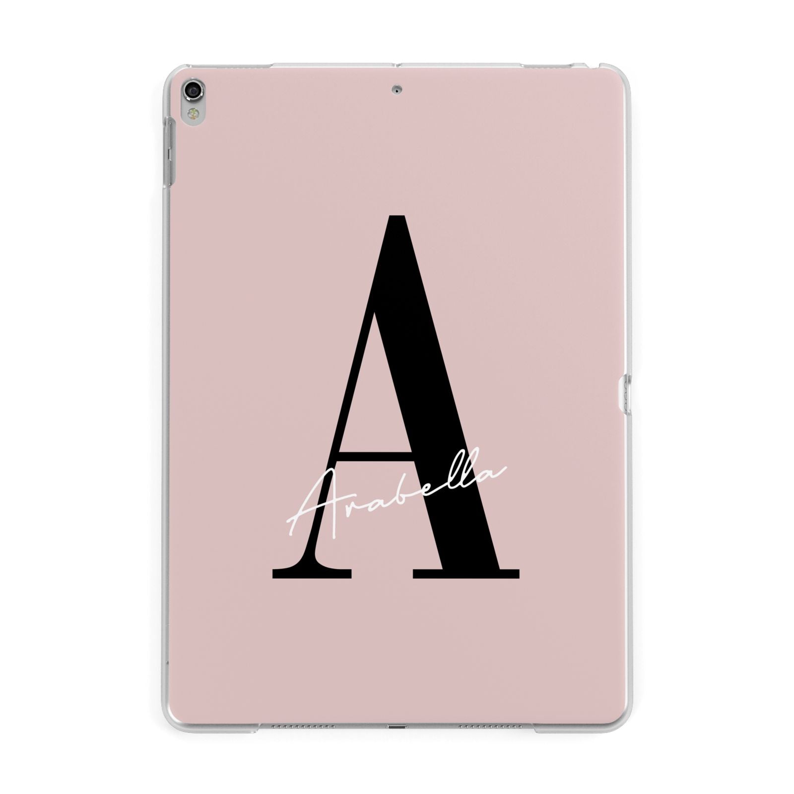 Personalised Dusty Pink Initial Apple iPad Silver Case