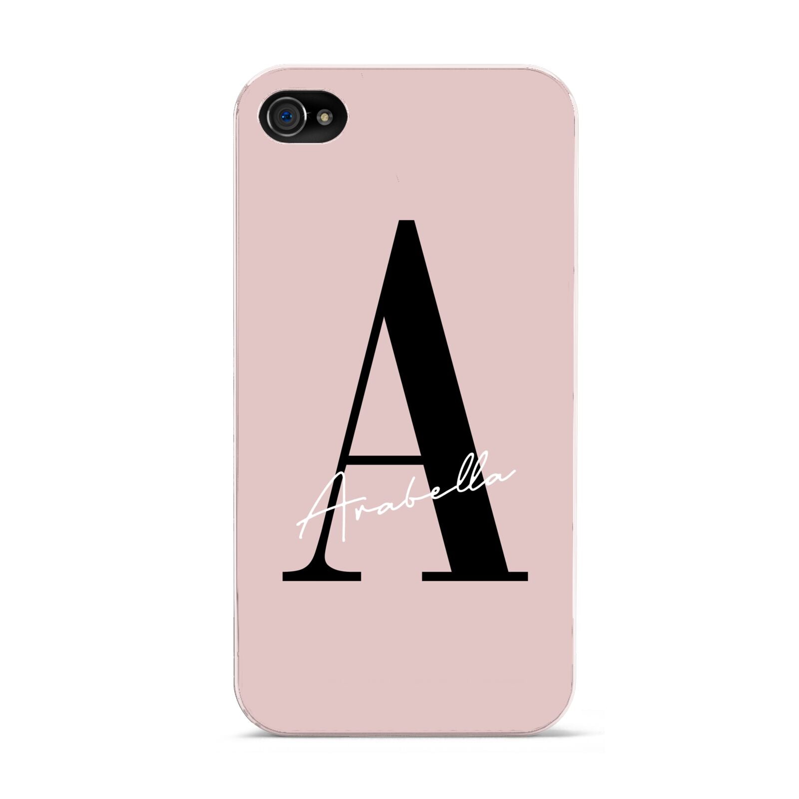 Personalised Dusty Pink Initial Apple iPhone 4s Case