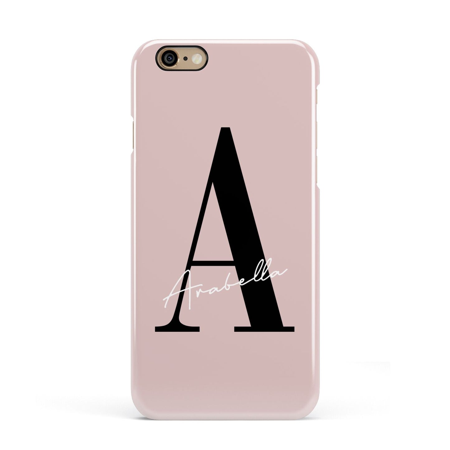 Personalised Dusty Pink Initial Apple iPhone 6 3D Snap Case