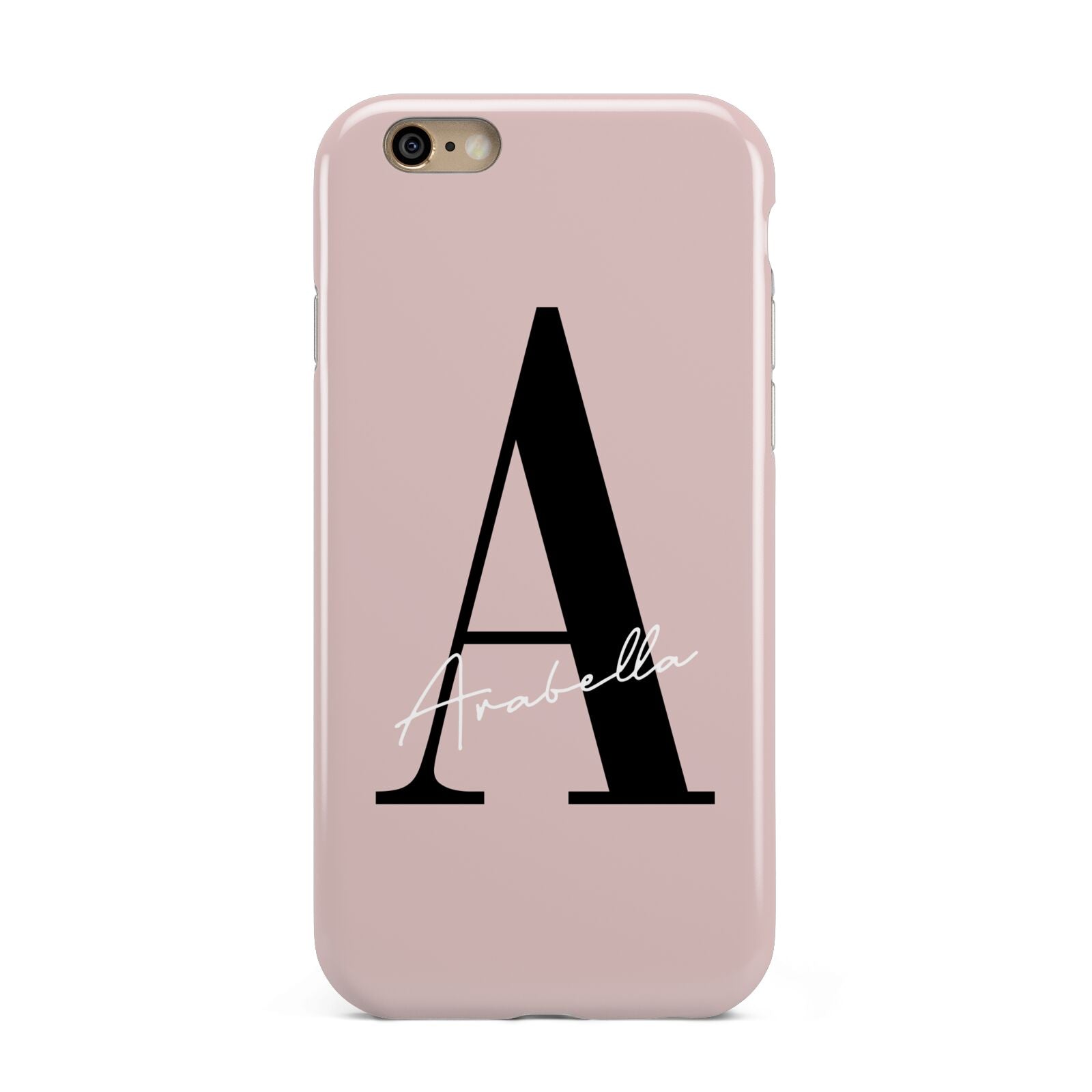 Personalised Dusty Pink Initial Apple iPhone 6 3D Tough Case