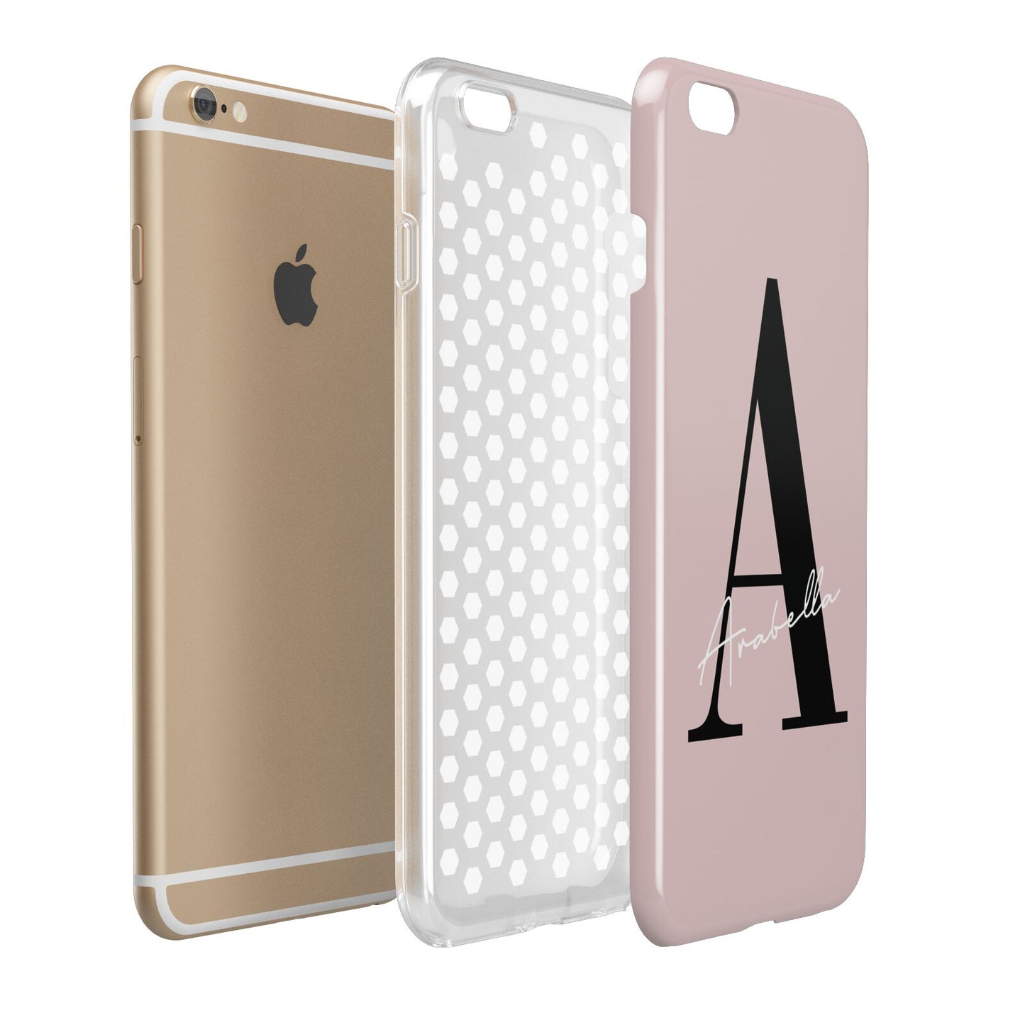 Personalised Dusty Pink Initial Apple iPhone 6 Plus 3D Tough Case Expand Detail Image