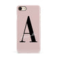 Personalised Dusty Pink Initial Apple iPhone 7 8 3D Snap Case
