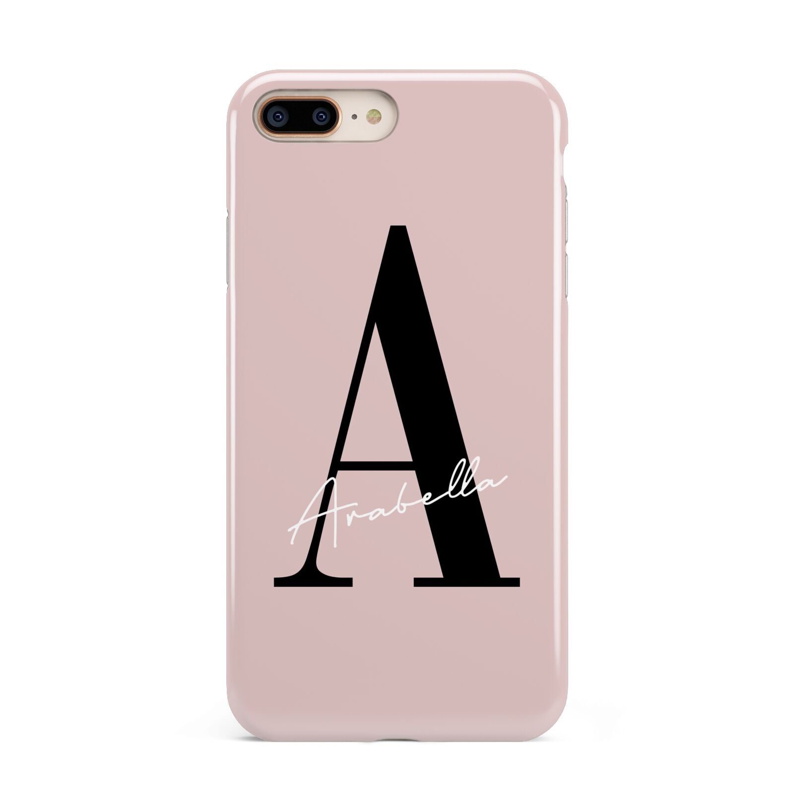 Personalised Dusty Pink Initial Apple iPhone 7 8 Plus 3D Tough Case