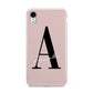 Personalised Dusty Pink Initial Apple iPhone XR White 3D Tough Case