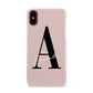 Personalised Dusty Pink Initial Apple iPhone XS 3D Snap Case