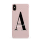 Personalised Dusty Pink Initial Apple iPhone Xs Max 3D Snap Case