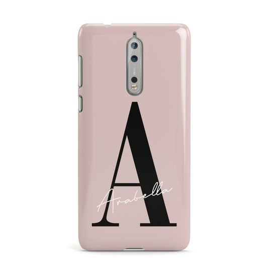 Personalised Dusty Pink Initial Nokia Case