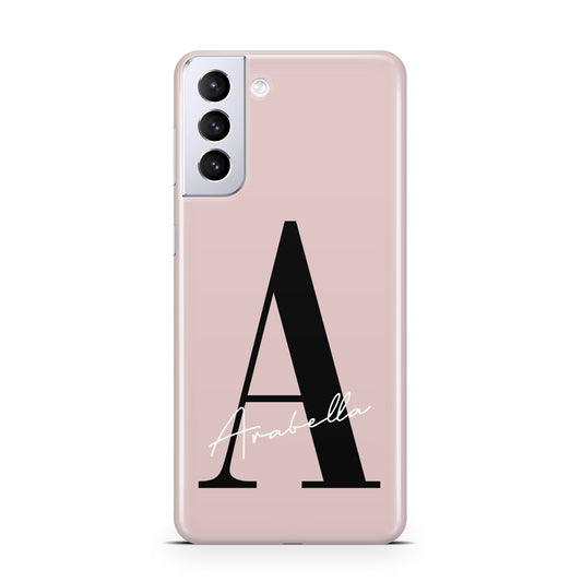Personalised Dusty Pink Initial Samsung S21 Plus Phone Case