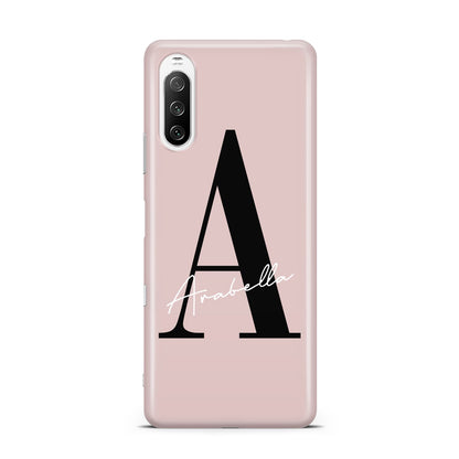 Personalised Dusty Pink Initial Sony Xperia 10 III Case