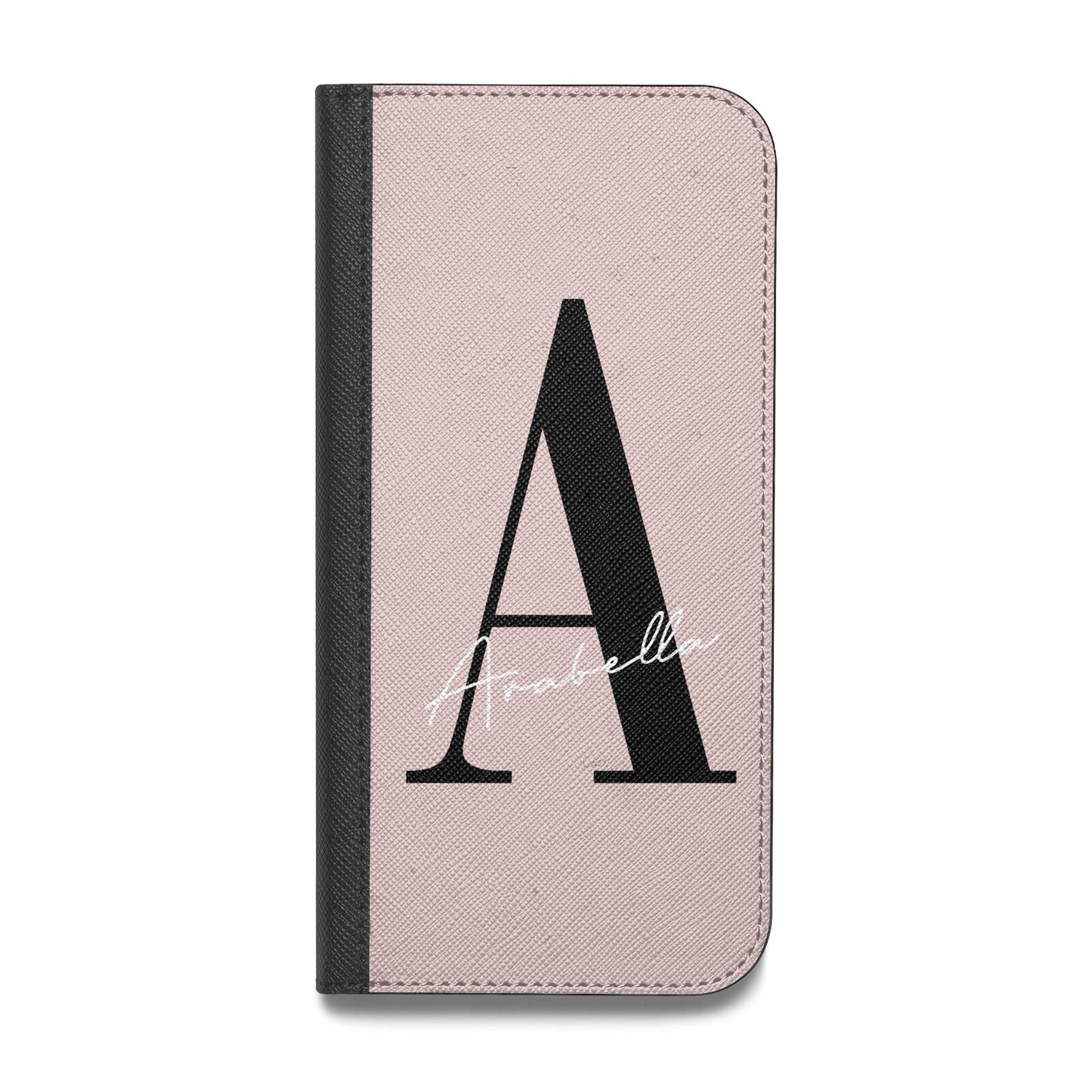 Personalised Dusty Pink Initial Vegan Leather Flip Samsung Case