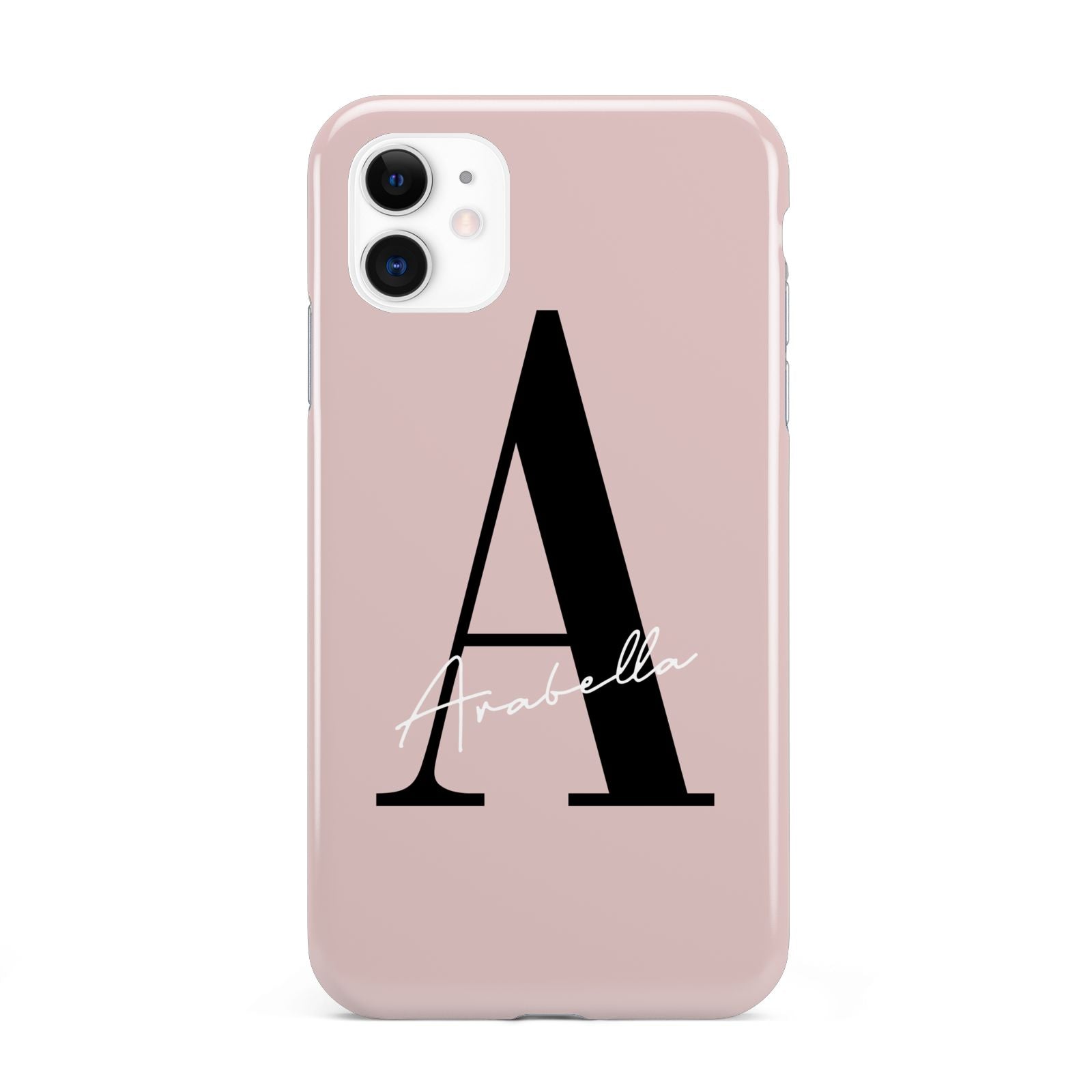 Personalised Dusty Pink Initial iPhone 11 3D Tough Case