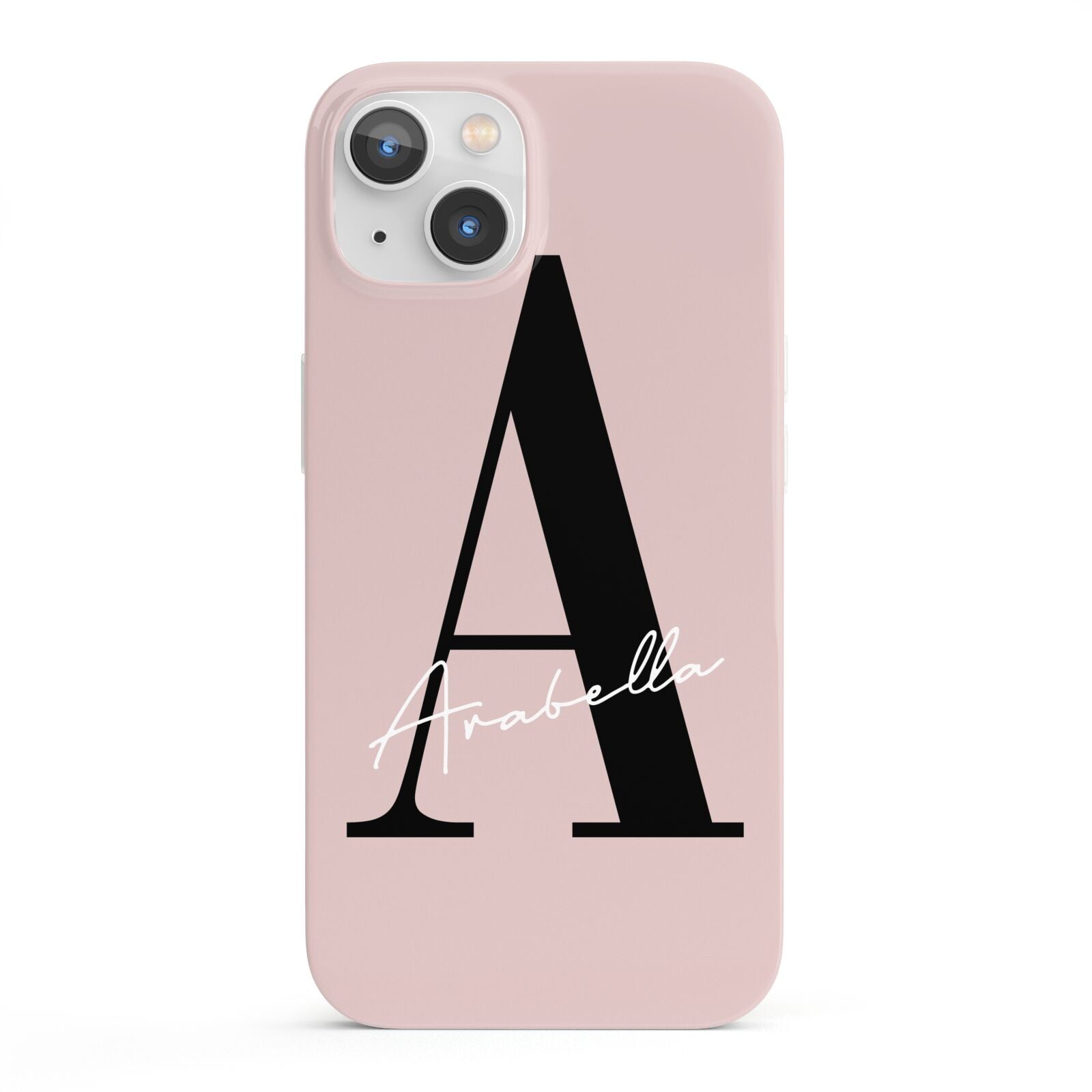 Personalised Dusty Pink Initial iPhone 13 Full Wrap 3D Snap Case