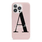 Personalised Dusty Pink Initial iPhone 13 Pro Full Wrap 3D Snap Case