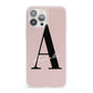 Personalised Dusty Pink Initial iPhone 13 Pro Max Clear Bumper Case