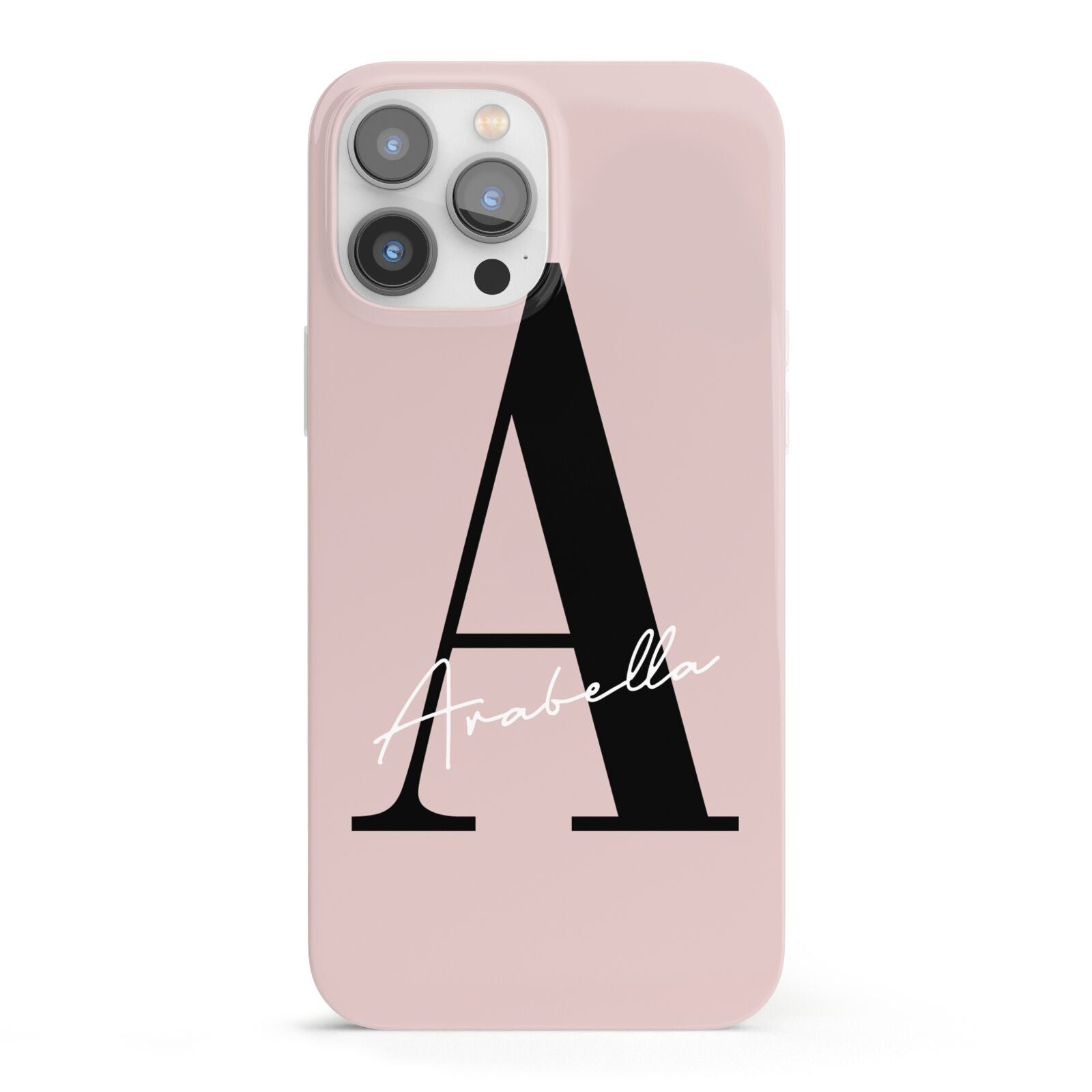 Personalised Dusty Pink Initial iPhone 13 Pro Max Full Wrap 3D Snap Case