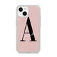 Personalised Dusty Pink Initial iPhone 14 Glitter Tough Case Starlight