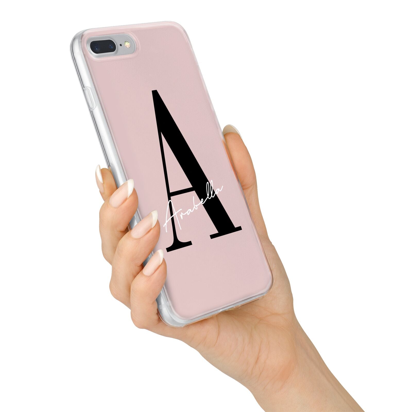 Personalised Dusty Pink Initial iPhone 7 Plus Bumper Case on Silver iPhone Alternative Image