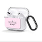 Personalised Dusty Pink Name AirPods Clear Case 3rd Gen Side Image