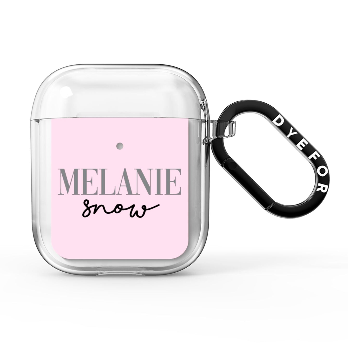 Personalised Dusty Pink Name AirPods Clear Case