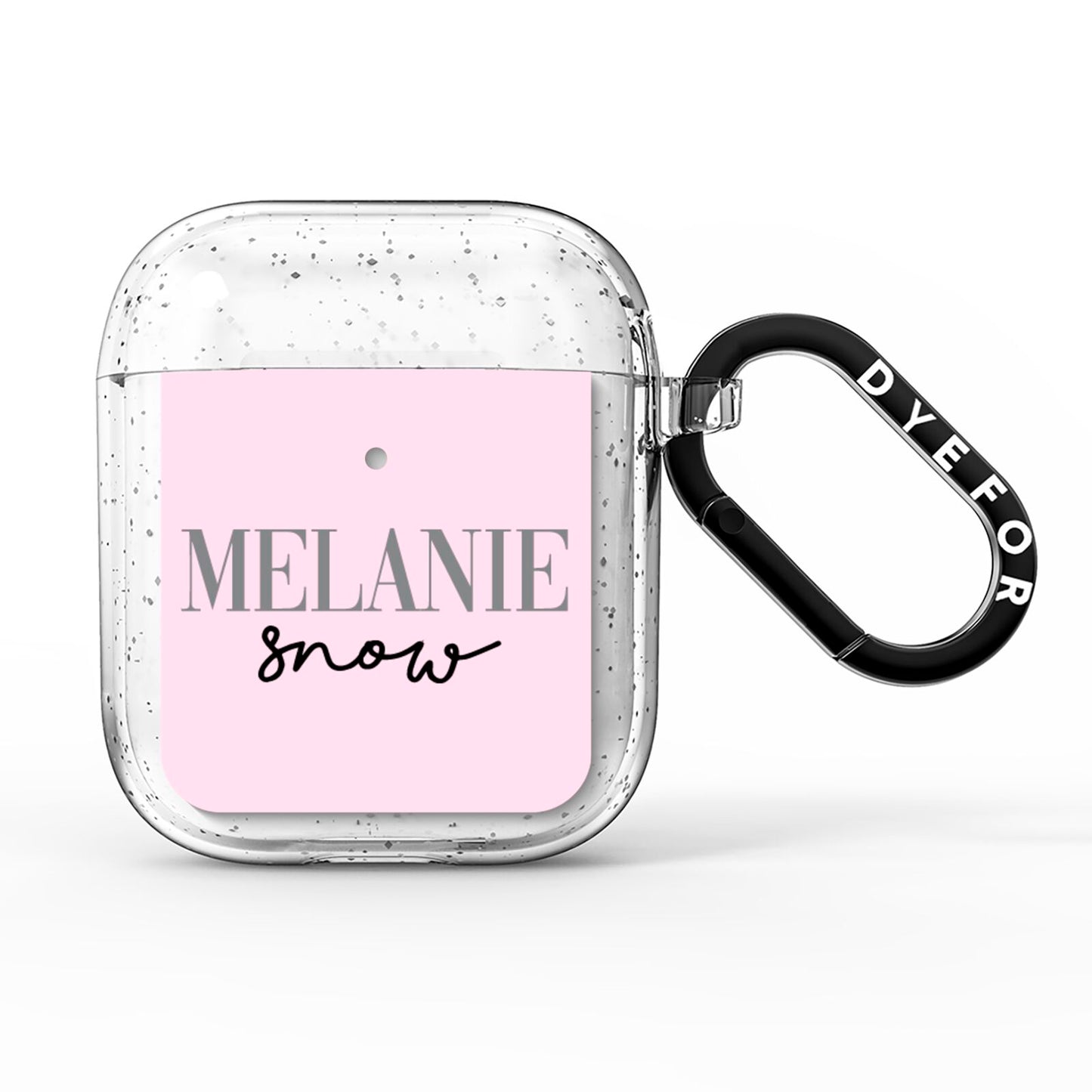 Personalised Dusty Pink Name AirPods Glitter Case