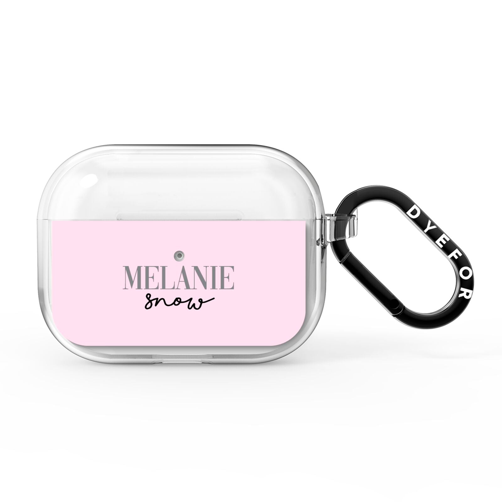 Personalised Dusty Pink Name AirPods Pro Clear Case