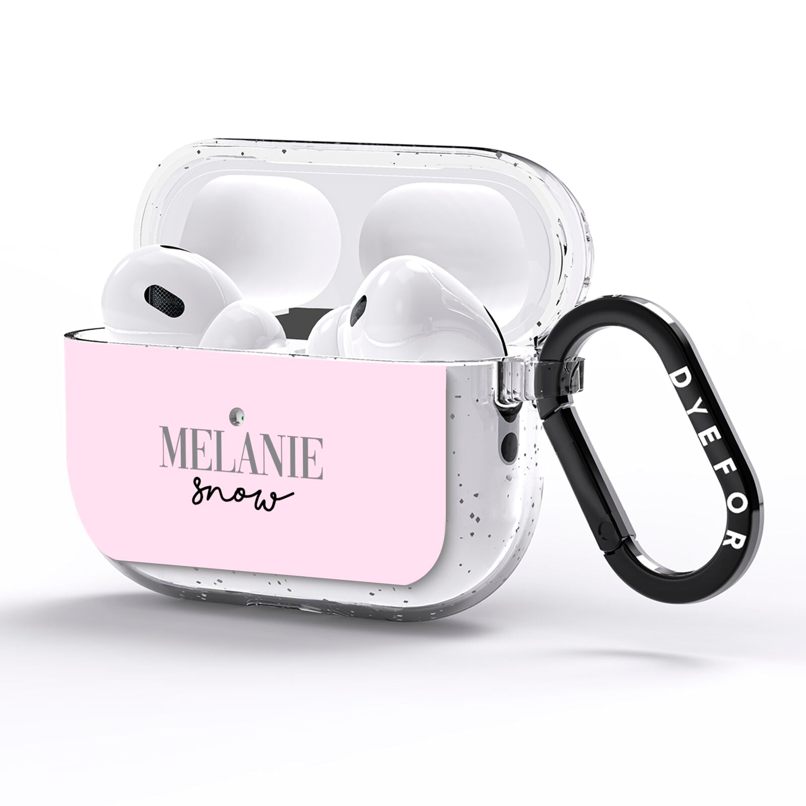 Personalised Dusty Pink Name AirPods Pro Glitter Case Side Image