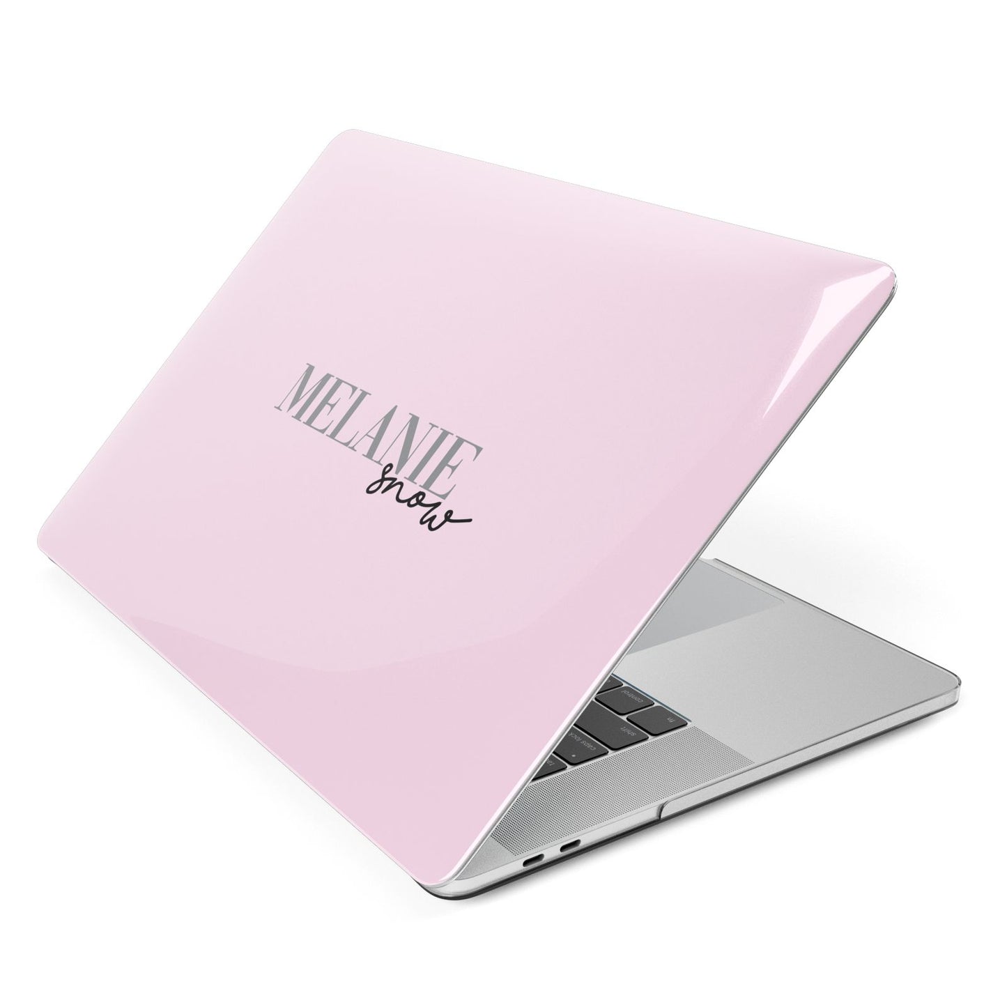 Personalised Dusty Pink Name Apple MacBook Case Side View