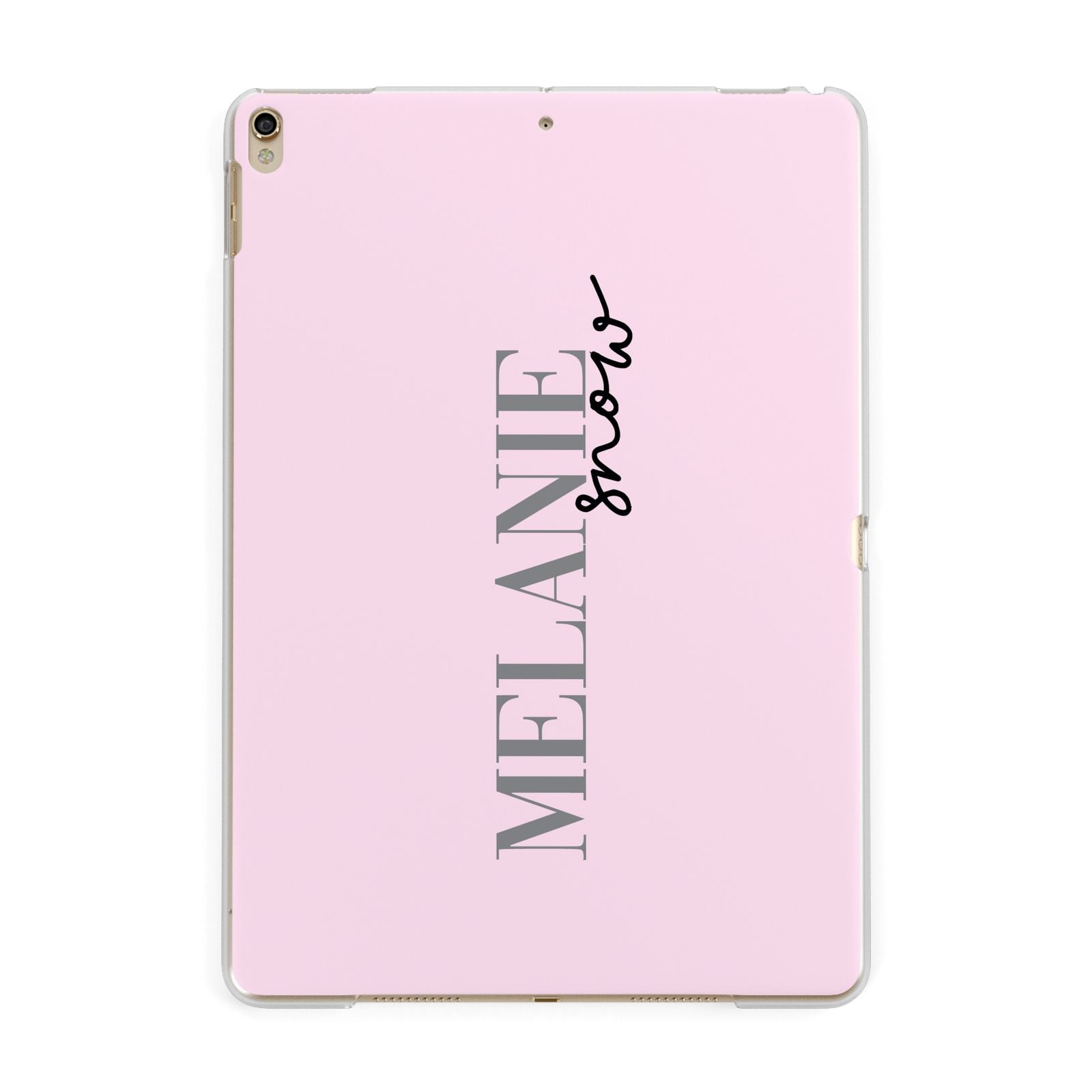 Personalised Dusty Pink Name Apple iPad Gold Case