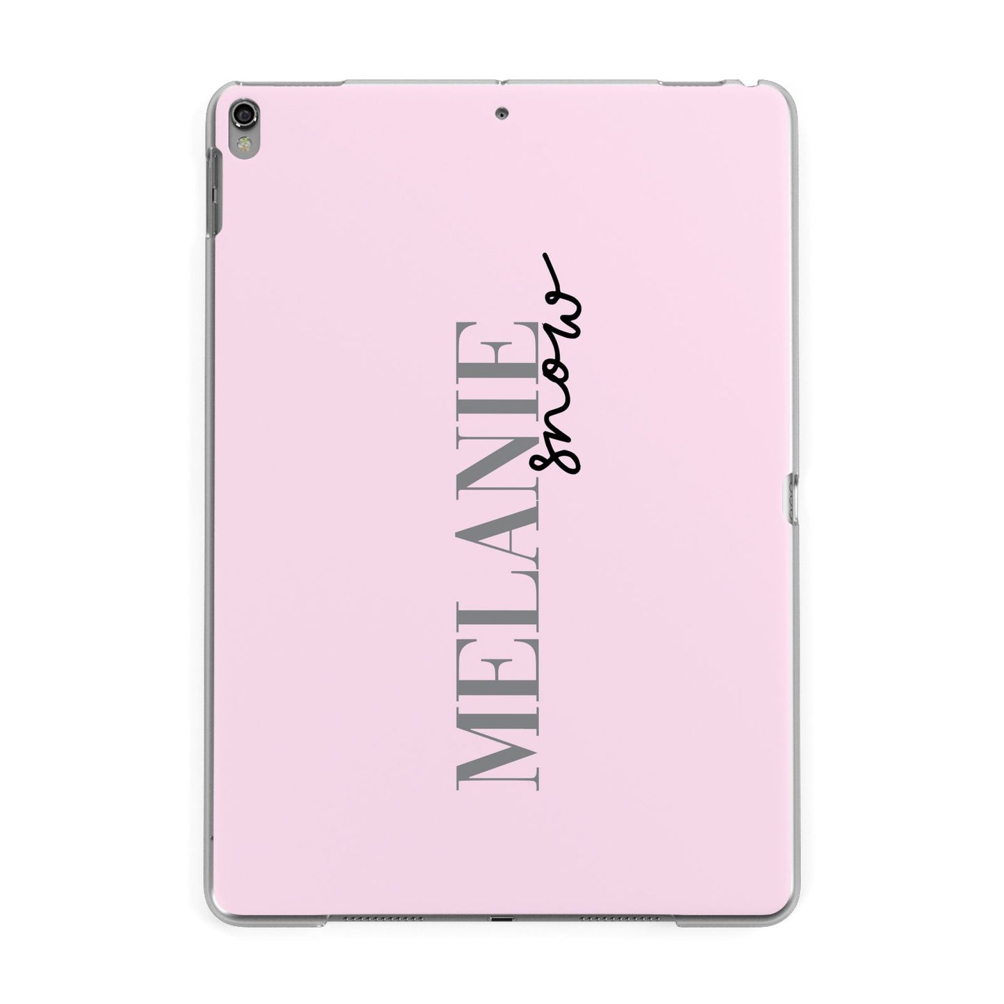 Personalised Dusty Pink Name Apple iPad Grey Case