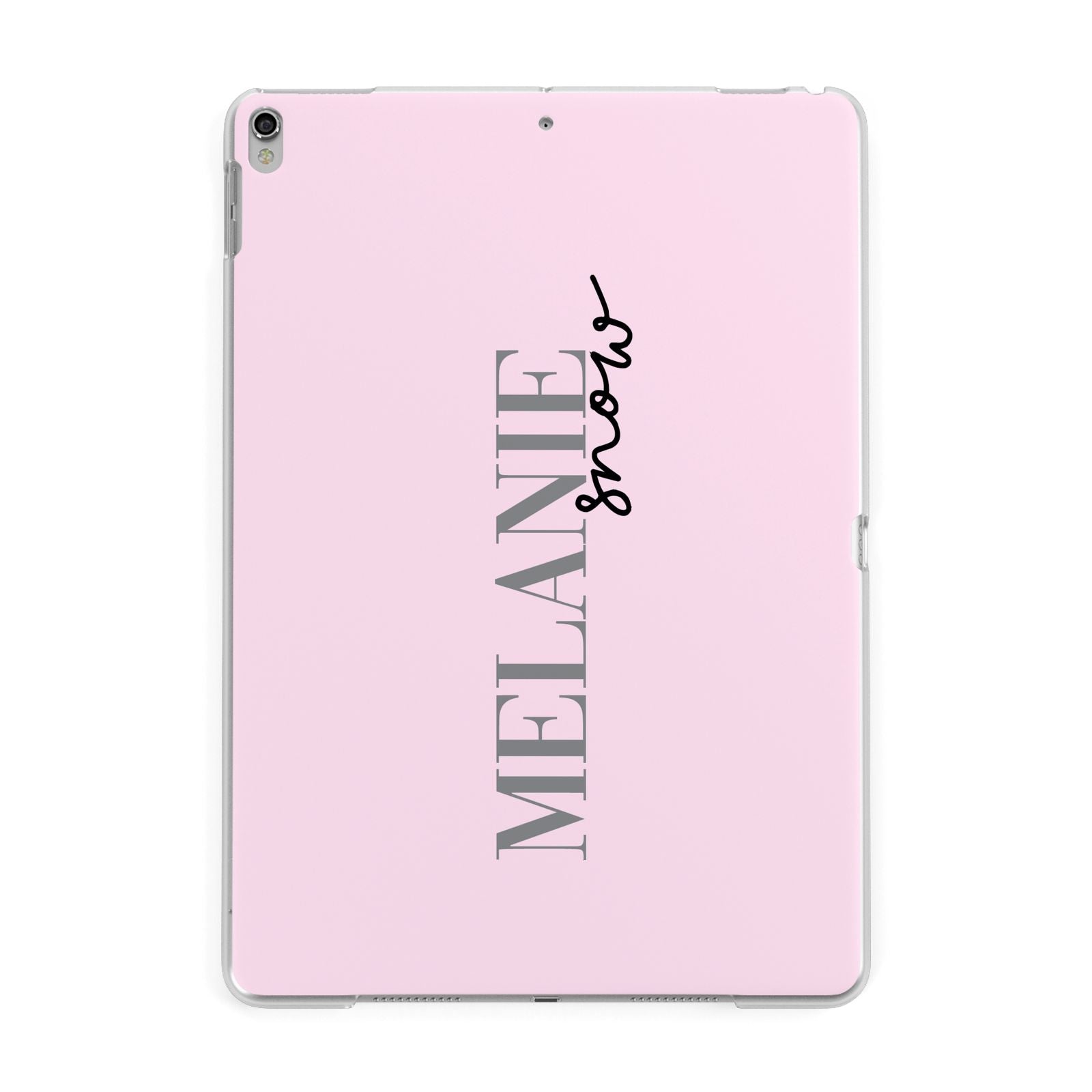 Personalised Dusty Pink Name Apple iPad Silver Case