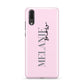 Personalised Dusty Pink Name Huawei P20 Phone Case