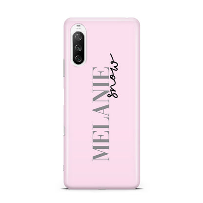Personalised Dusty Pink Name Sony Xperia 10 III Case