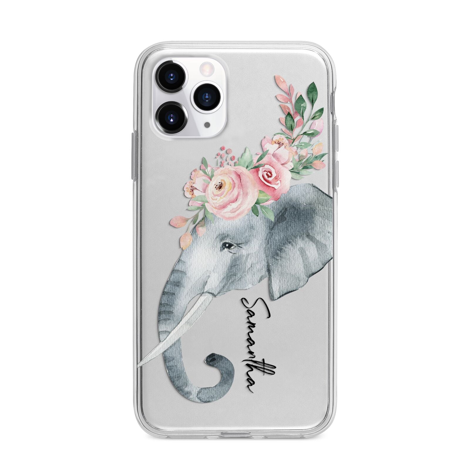 Personalised Elephant Apple iPhone 11 Pro in Silver with Bumper Case