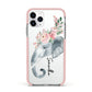 Personalised Elephant Apple iPhone 11 Pro in Silver with Pink Impact Case