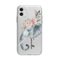 Personalised Elephant Apple iPhone 11 in White with Bumper Case
