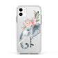 Personalised Elephant Apple iPhone 11 in White with White Impact Case