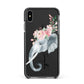 Personalised Elephant Apple iPhone Xs Max Impact Case Black Edge on Black Phone