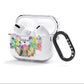 Personalised Elephant Floral AirPods Clear Case 3rd Gen Side Image