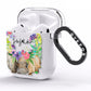 Personalised Elephant Floral AirPods Clear Case Side Image