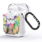 Personalised Elephant Floral AirPods Glitter Case Side Image